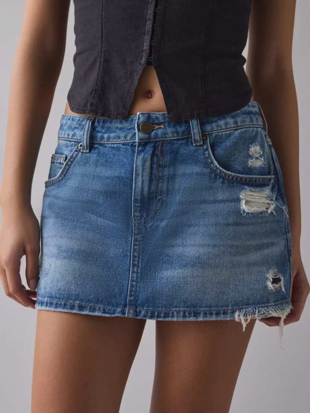 BDG Onna Blue Denim Micro Mini Skirt by Urban Outfitters - Women's Small